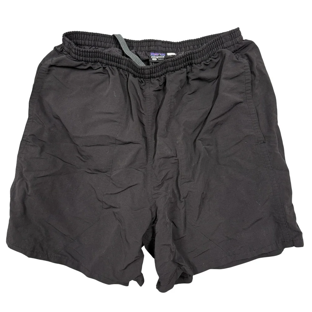 Patagonia Swim Trunks Mens Small Black Elastic Waist Mesh Lined Shorts Quick Dry